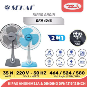 Sekai Kipas Angin Meja & Dinding 2 In 1 Desk Fan Dfn 1216 12 Inch